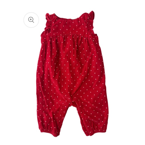 Baby Gap corduroy Red Heart Print Baby Romper 0/3m - Picture 1 of 3